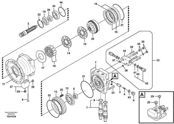 VOE14601385 14601385 EC300D ভলভো এক্সক্যাভেটর সুইং মোটরের জন্য সিলিং কিট