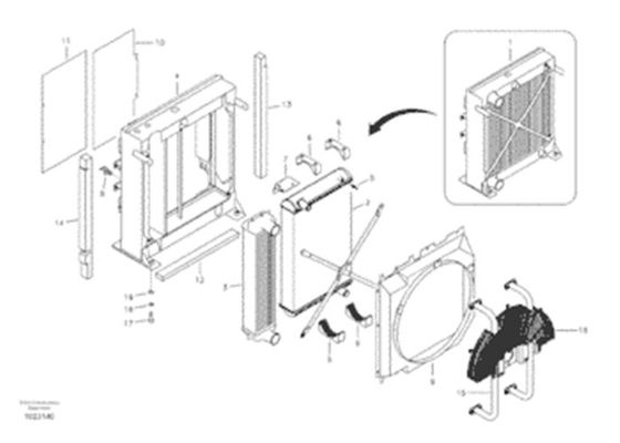 ভোভো EC290B এর জন্য VOE11110705 11110705 জল ট্যাঙ্ক রেডিয়েটার কোর ASS'Y