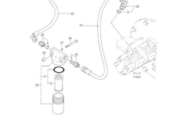 4294135 হিটাচি EX40 EX55UR এর জন্য জলবাহী তেল স্ট্রেনার ফিল্টার